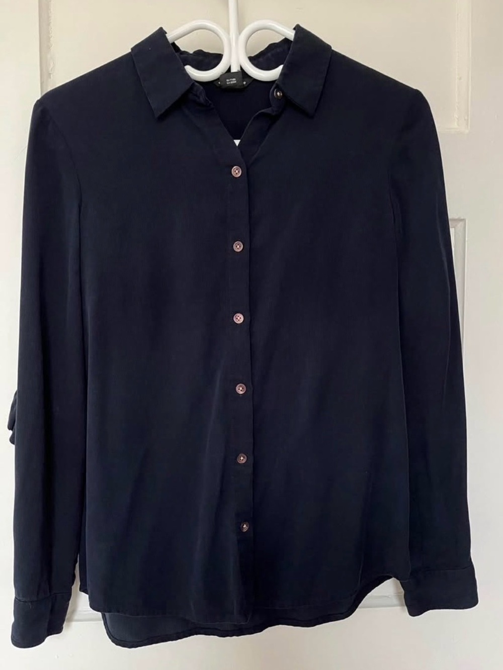 Club Monaco Ruffle Ribbed Button Up Shirt XS